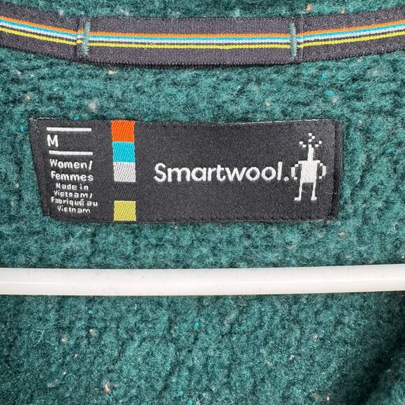 SmartWool Hudson Trail Full Zip Fleece Sweater Womens Medium Green - Picture 9 of 16